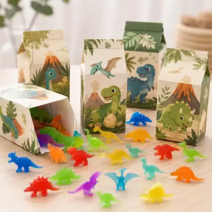 O que colocar na caixa milk? Esqueça os bombons e comece a usar esses produtos. 8 Caixa milk tema dinossauro
