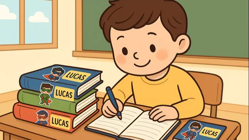 como evitar as etiquetas escolares soltarem