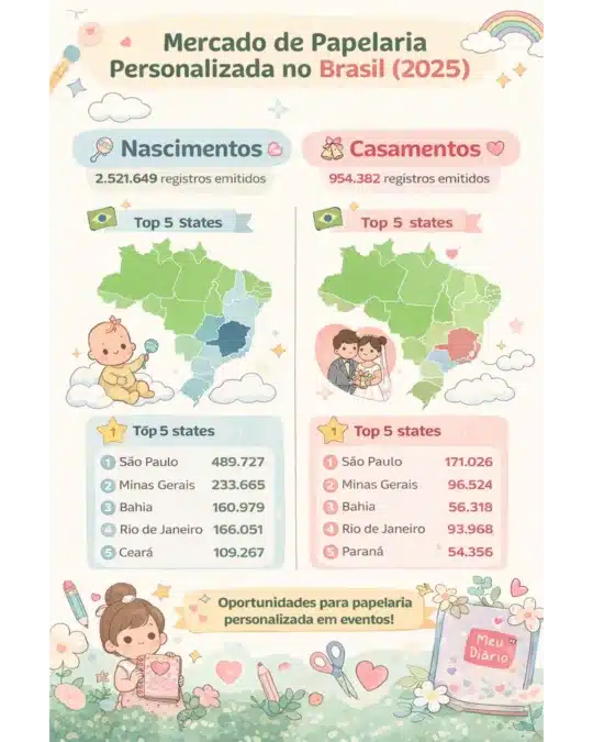 Papelería personalizada: cómo convertirla en un negocio rentable 3 mercado de papelería personalizada en brasil infografía