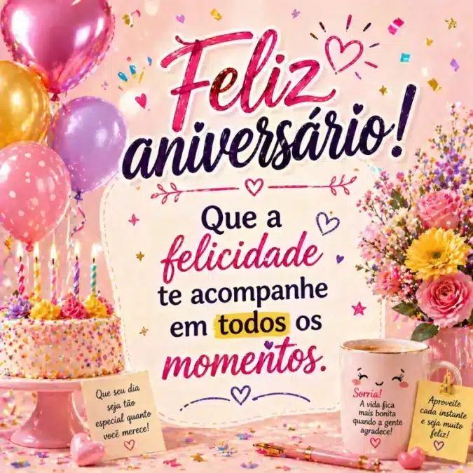 Imagem de feliz aniversário para WhatsApp: 10 opções lindas para baixar! 9 parabens frases curtas WhatsApp