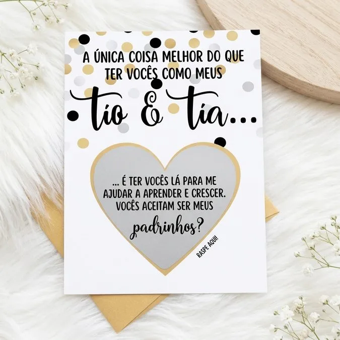 Invitation for Godparents and the Baby: 10 Creative Ideas, Phrases, and Simple Templates 9 Unique invitation idea for a godmother at a baptism: scratch-off invitation