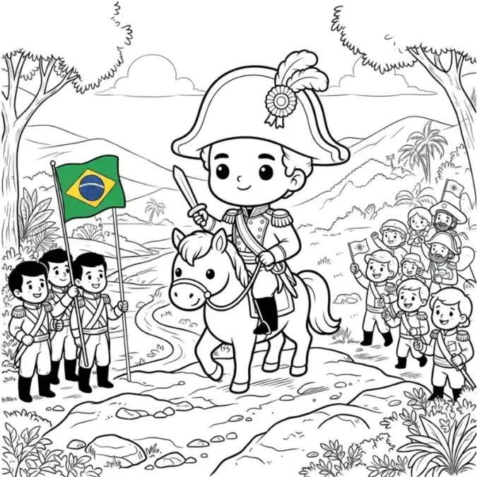 Desenhos de Colorir para Independência do Brasil: Modelos infantis 4 desenhos para colorir 7 de setembro