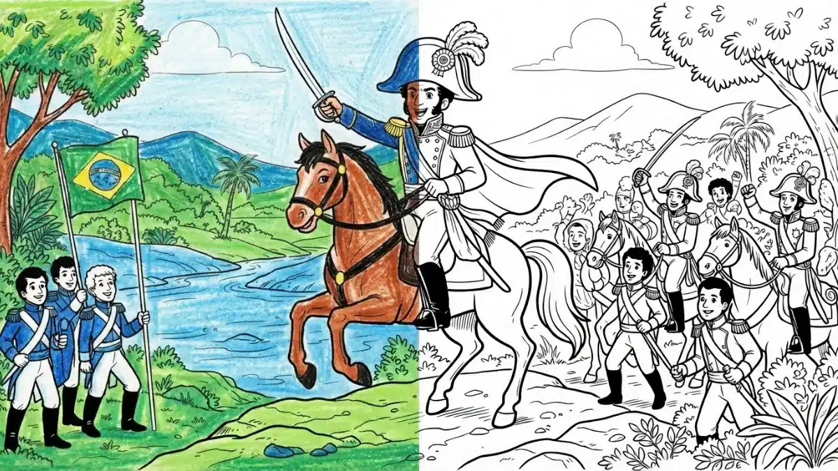 Dia da independencia do Brasil D Pedro I para colorir
