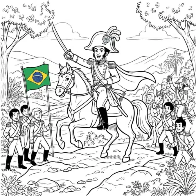 Desenhos de Colorir para Independência do Brasil: Modelos infantis 2 independencia do brasil para colorir