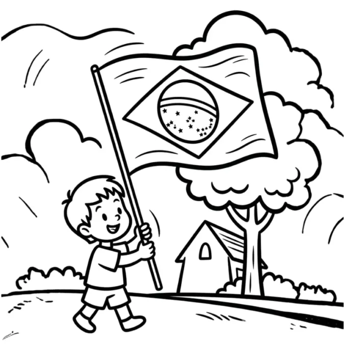 Desenhos de Colorir para Independência do Brasil: Modelos infantis 5 Desenho para colorir Dia da Independência do Brasil