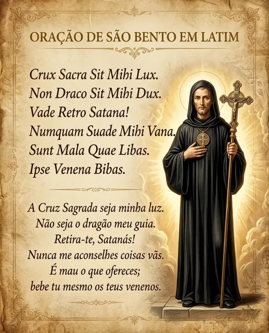 oracao de sao bento em latim