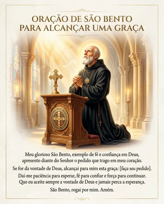 oracao de sao bento para alcancar uma graca