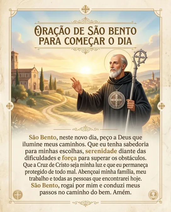 oracao de sao bento para comecar o dia