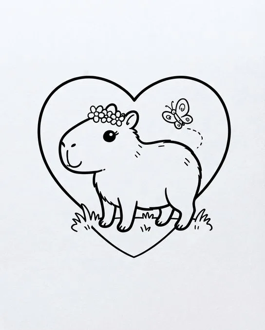 60 Desenhos para Colorir: Modelos Lindos para Imprimir, Pintar e Desenhar 15 capivara para pintar