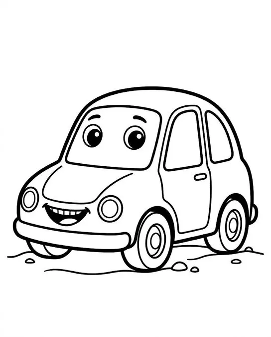 60 Desenhos para Colorir: Modelos Lindos para Imprimir, Pintar e Desenhar 33 desenho para colorir Carro Simpatico