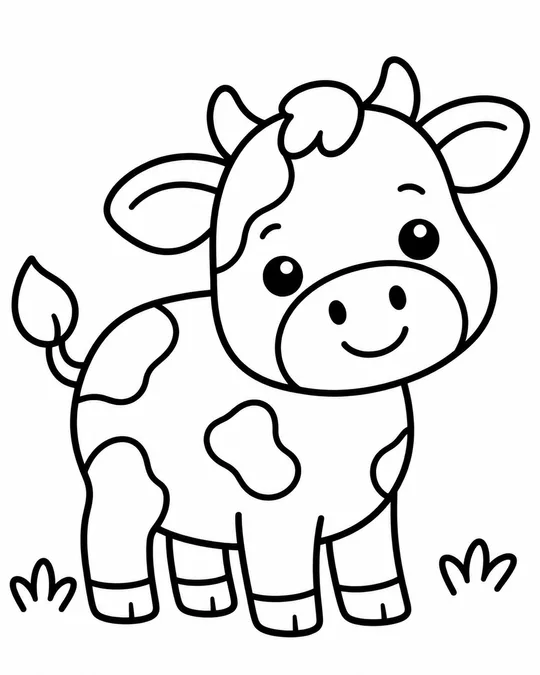 60 Desenhos para Colorir: Modelos Lindos para Imprimir, Pintar e Desenhar 28 desenhos para desenhar facil e bonito animais da fazenda vaquinha