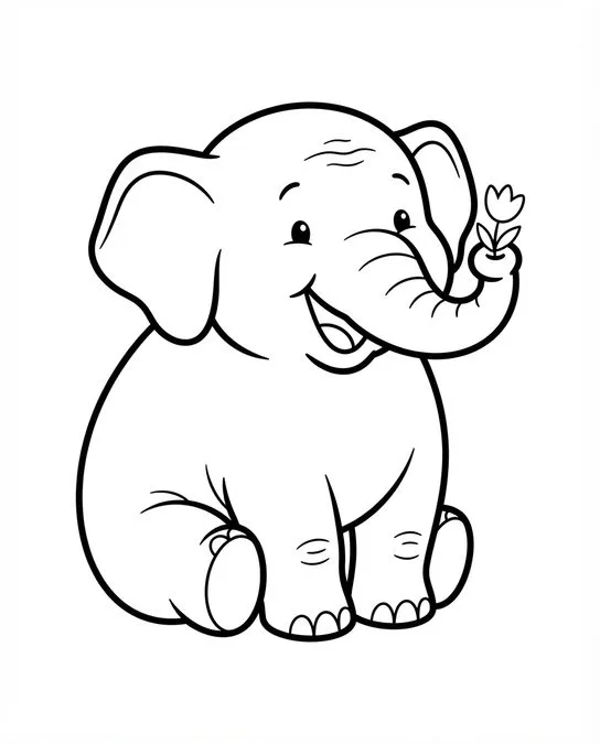60 Desenhos para Colorir: Modelos Lindos para Imprimir, Pintar e Desenhar 22 elefante fofo para pintar
