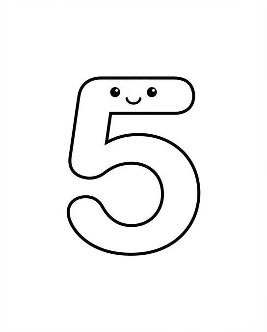 60 Desenhos para Colorir: Modelos Lindos para Imprimir, Pintar e Desenhar 57 numero cinco desenho para imprimir e colorir