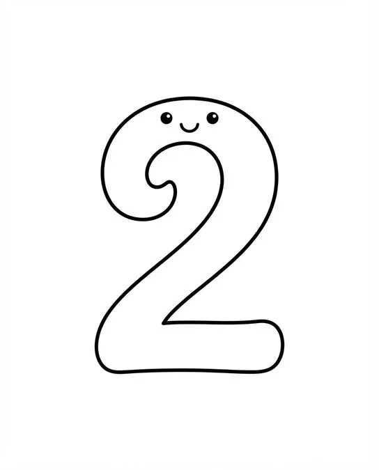 60 Desenhos para Colorir: Modelos Lindos para Imprimir, Pintar e Desenhar 54 numero dois desenho para imprimir e colorir