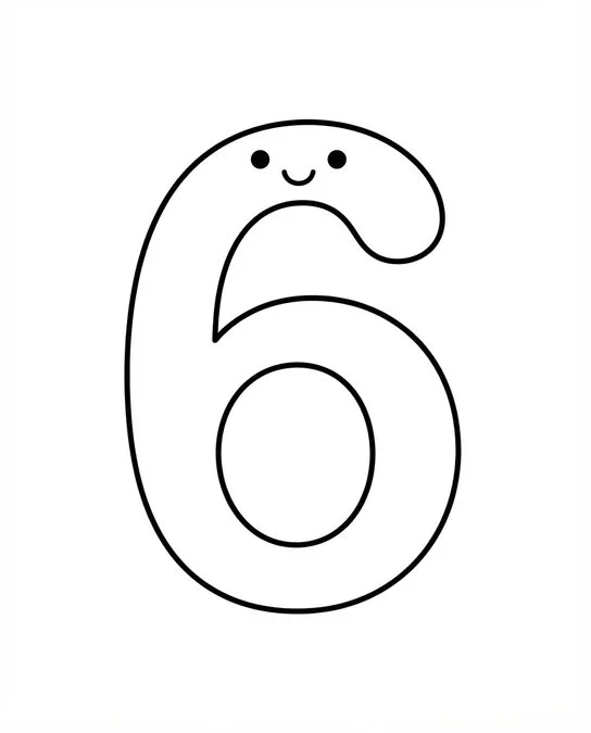 60 Desenhos para Colorir: Modelos Lindos para Imprimir, Pintar e Desenhar 58 numero seis desenho para imprimir e colorir