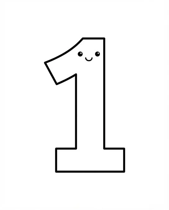 60 Desenhos para Colorir: Modelos Lindos para Imprimir, Pintar e Desenhar 53 numero um desenho para imprimir e colorir