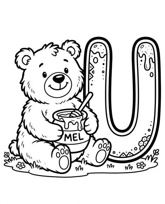 60 Desenhos para Colorir: Modelos Lindos para Imprimir, Pintar e Desenhar 47 vogais para colorir letra u